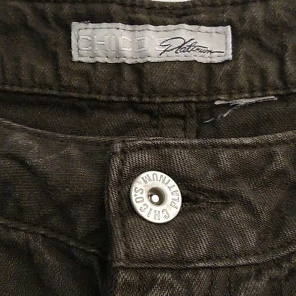 CHICO'S BROWN HIGH RISE STRAIGHT FLAT FRONT, BACK POCKETS COTTON DENIM JEANS - Picture 9 of 10